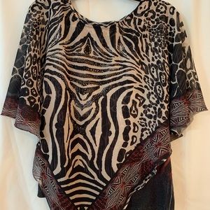 BLEU tank top under a light casual blouse